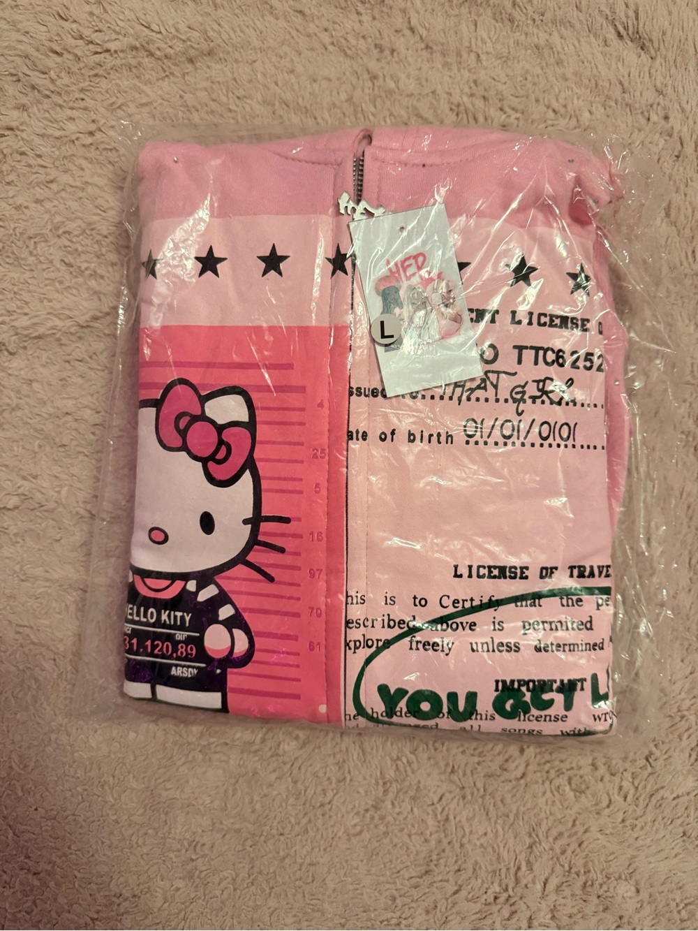 Hello Kitty Pink Character Zip-Up Jacket